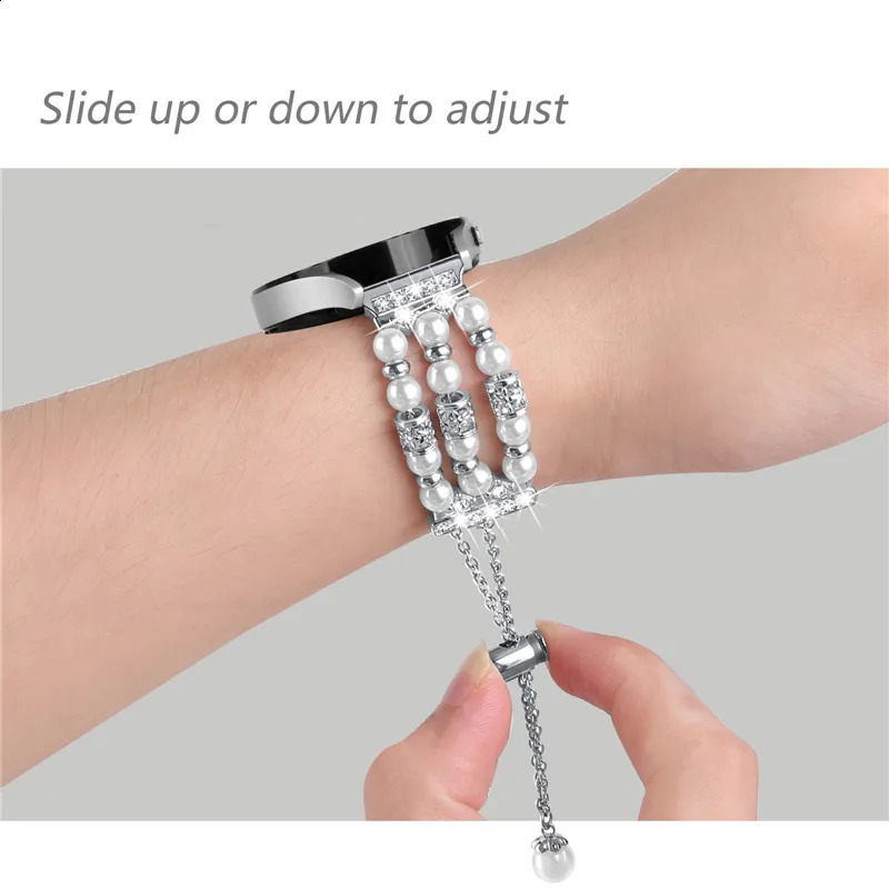 20mm Jewelry Bracelet For Galaxy Watch6 5/4 40mm 44mm Women Glitter Diamonds Strap Watch4 6 Classic 47mm mm Watch 5Pro 240311