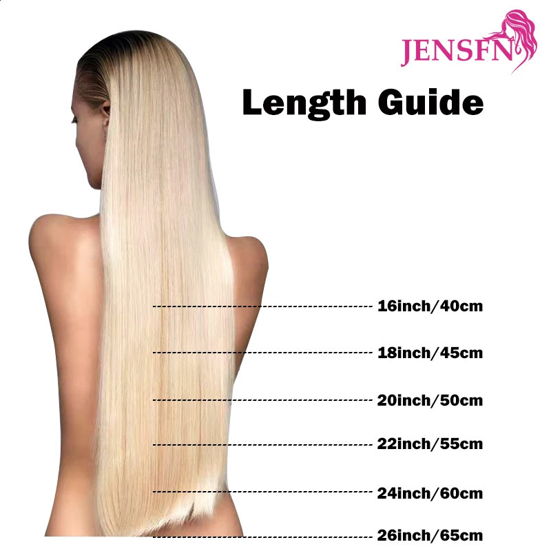 JENSFN Straight 100% Real Human Hair Weft Bundles 50g/Pcs 16-24 Remy Natural Hair Sew In Weaves Brown Blonde Color 240407bj