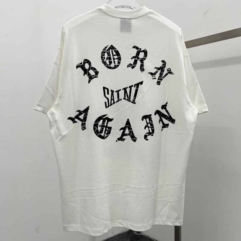 Vintage Grey White Tee Men Women T-shirt Hip Hop Tops Short Sleeve Tshirts