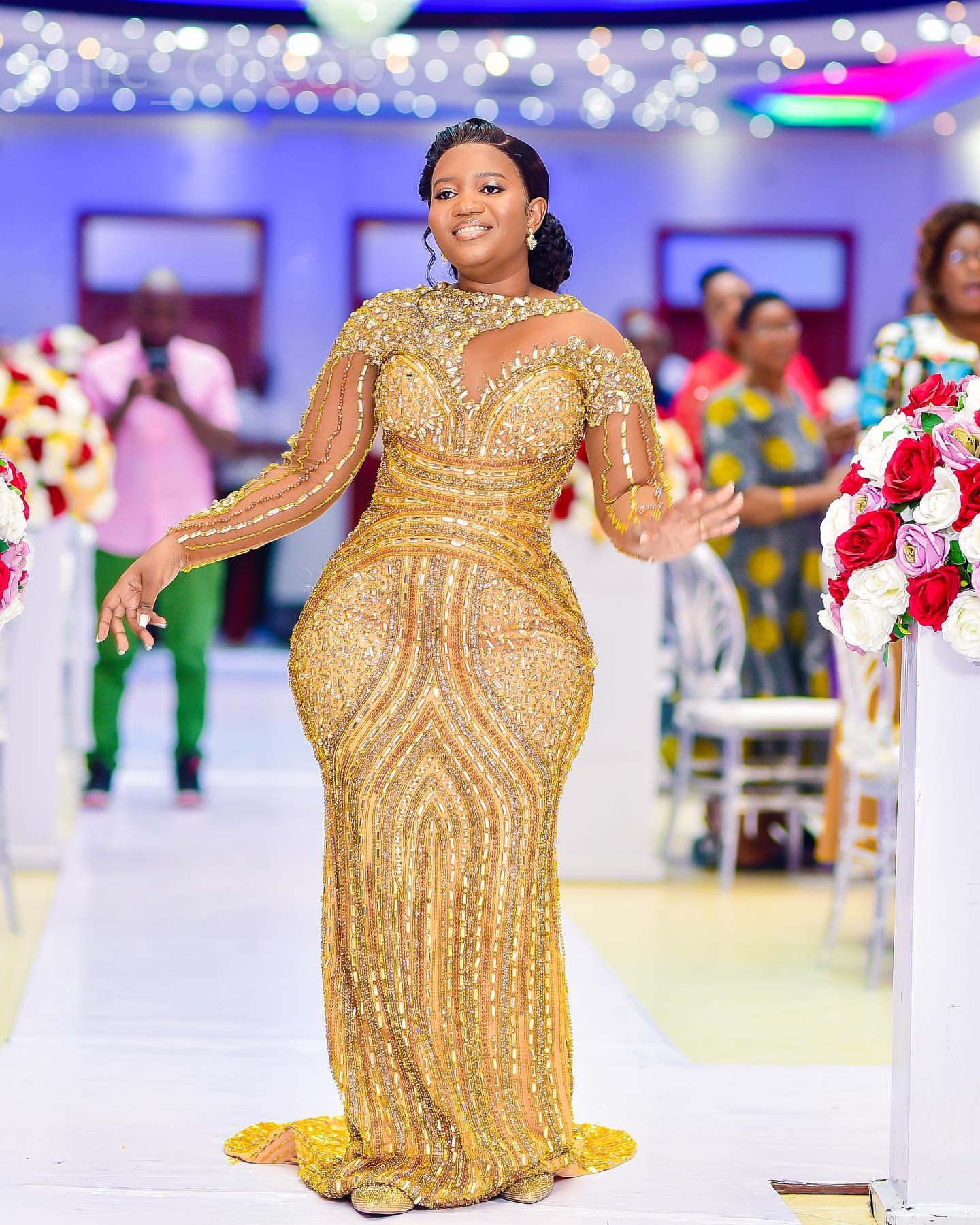 2024 Aso Ebi Gold Mermaid Prom Dress Luxurious Beaded Crystals Evening Formal Party Second Reception 50th Birthday Engagement Gowns Dresses Robe De So
