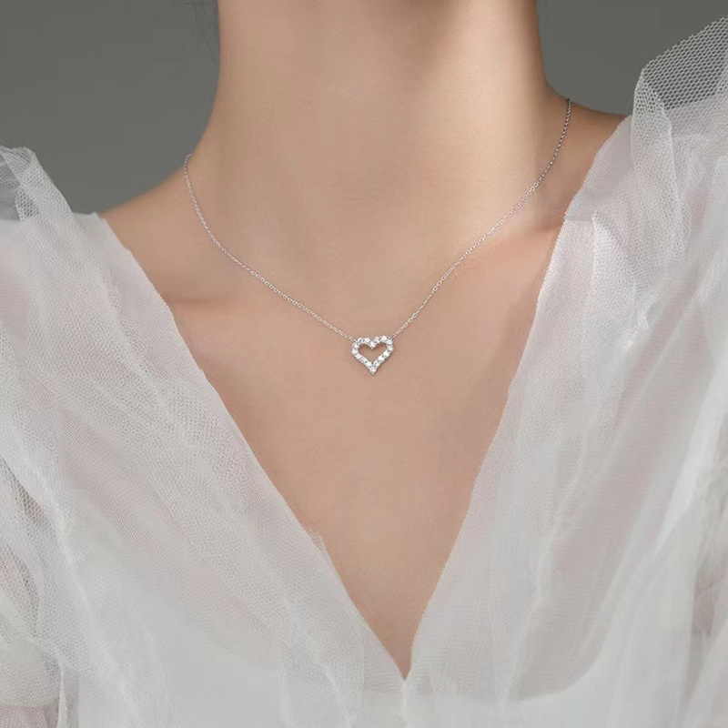 2024 Choucong Brand Heart Pendant Simple Fashion Jewelry Sterg Sier Rose Gold Fill 5A Cubic Zircon CZ Dia Gemstones Women Party Clavicle Necklace Gift