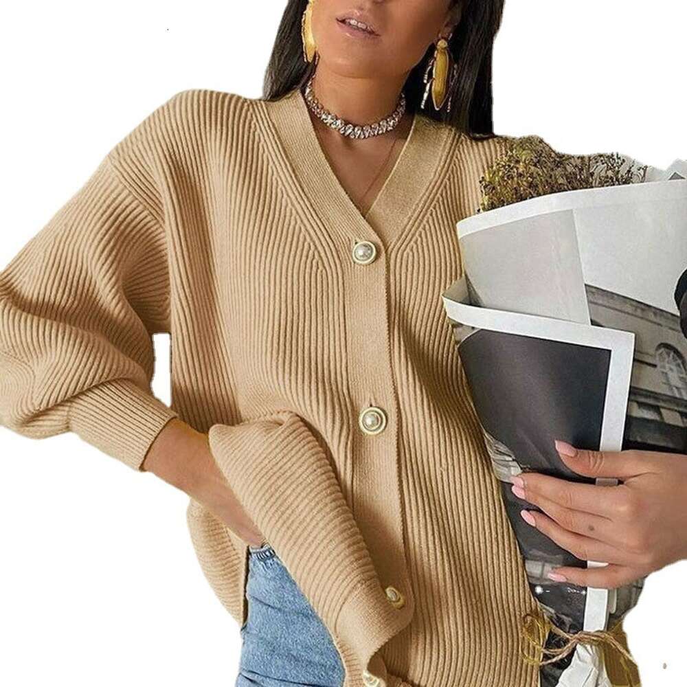 2024 New Gentle V-neck Knitted Cardigan Light Mature Sweater Coat
