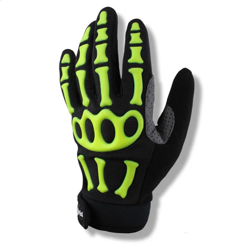 SPAKCT Cycling Gloves Full Finger Skull Gel Pads Bike Bicycle Gloves Motorcycle Sports Downhill Racing Long Gloves Unisex 240306