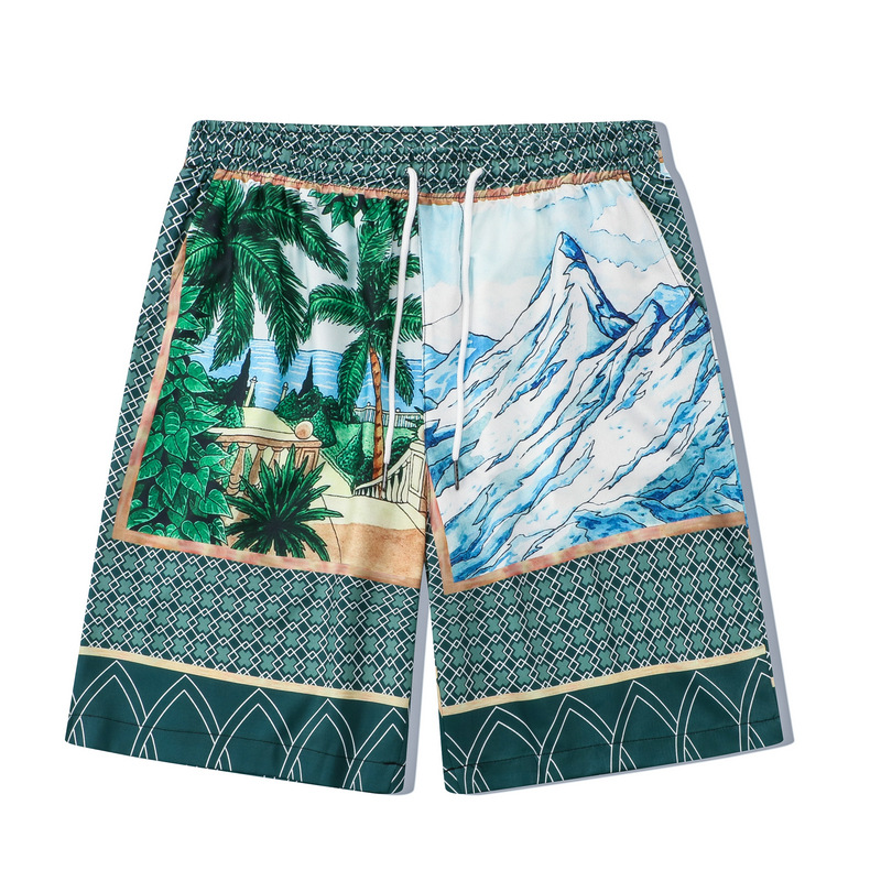 American Men Spring Thin Graphic Printing Lapel Shirts Suit Short Hawaii Beach Shorts Two Pieces Sets Man Outfits