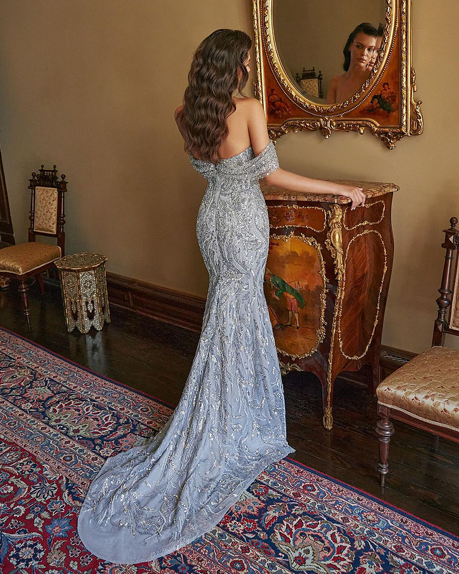Mermaid Wedding Dresses Beaded Off Shoulder Elegant Applique Bridal Gowns With Detachable Trian 326 322 6660311