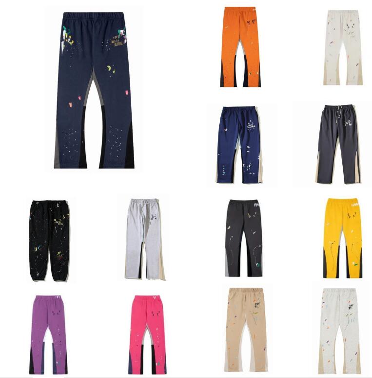 mens Jeans Pants Galleries Sweatpants Dept Speckled Letter Print Men's Women's Couple Loose Versatile Casual Straight Graffiti Red Gray