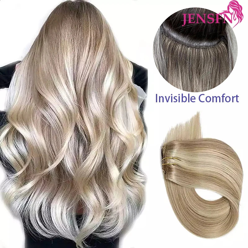 JENSFN Straight 100% Real Human Hair Weft Bundles 50g/Pcs 16-24 Remy Natural Hair Sew In Weaves Brown Blonde Color 240407bj