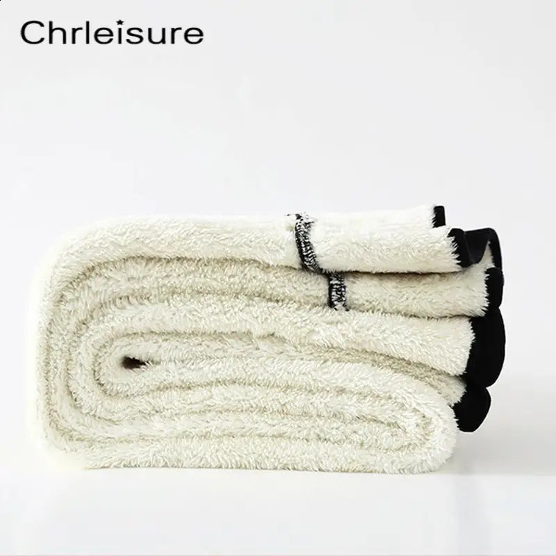 CHRLEISURE Winter Warm Pant High Waist Fleece Thick Velvet Trousers Elastic Casual Cold Resistant Lamb Wool Women Pants 240314