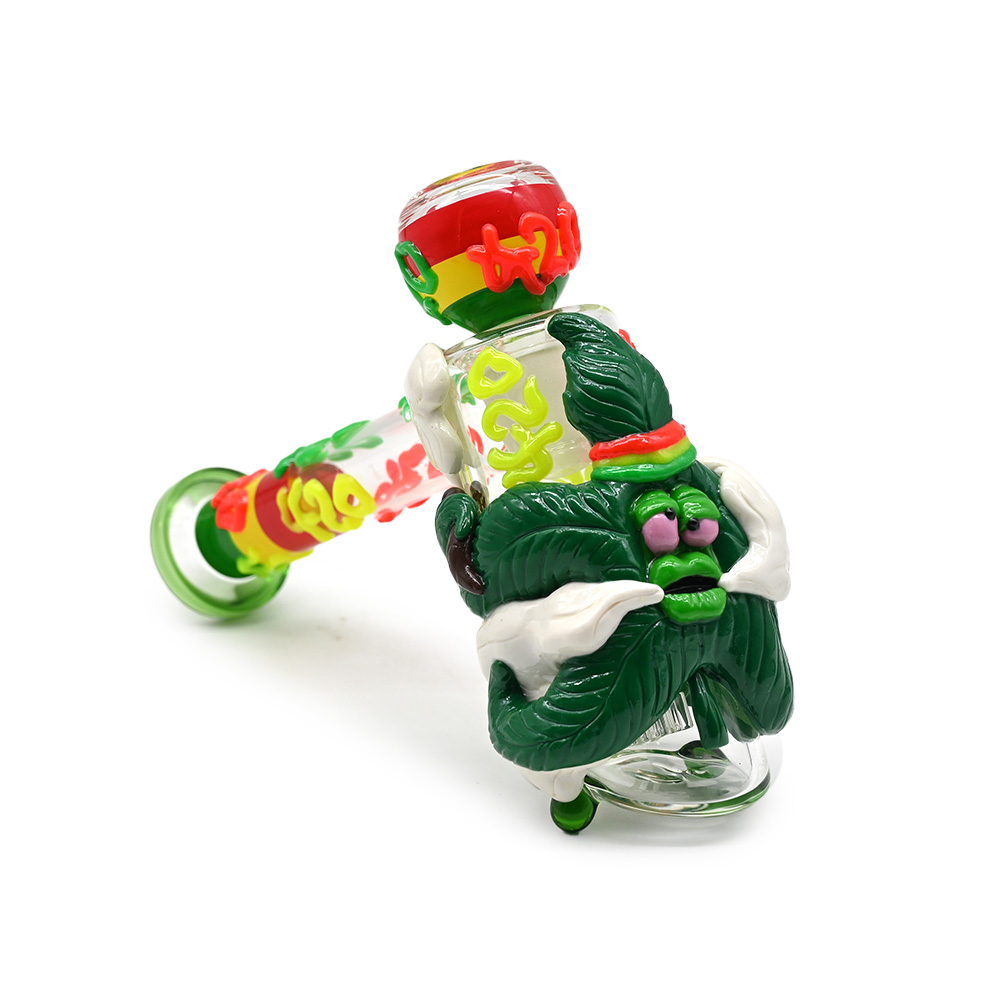 7.9in,Glass Hammer Water Pipe,Glow In Dark,Glass Bong,Glass Hookah,Hand Painted,Smoking Accessaries