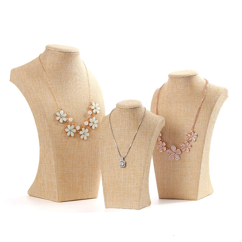 Velvet Necklace Display Bust PU Leather Mannequin Pendant Jewelry Holder Organizer Stand for Store Storage 240309