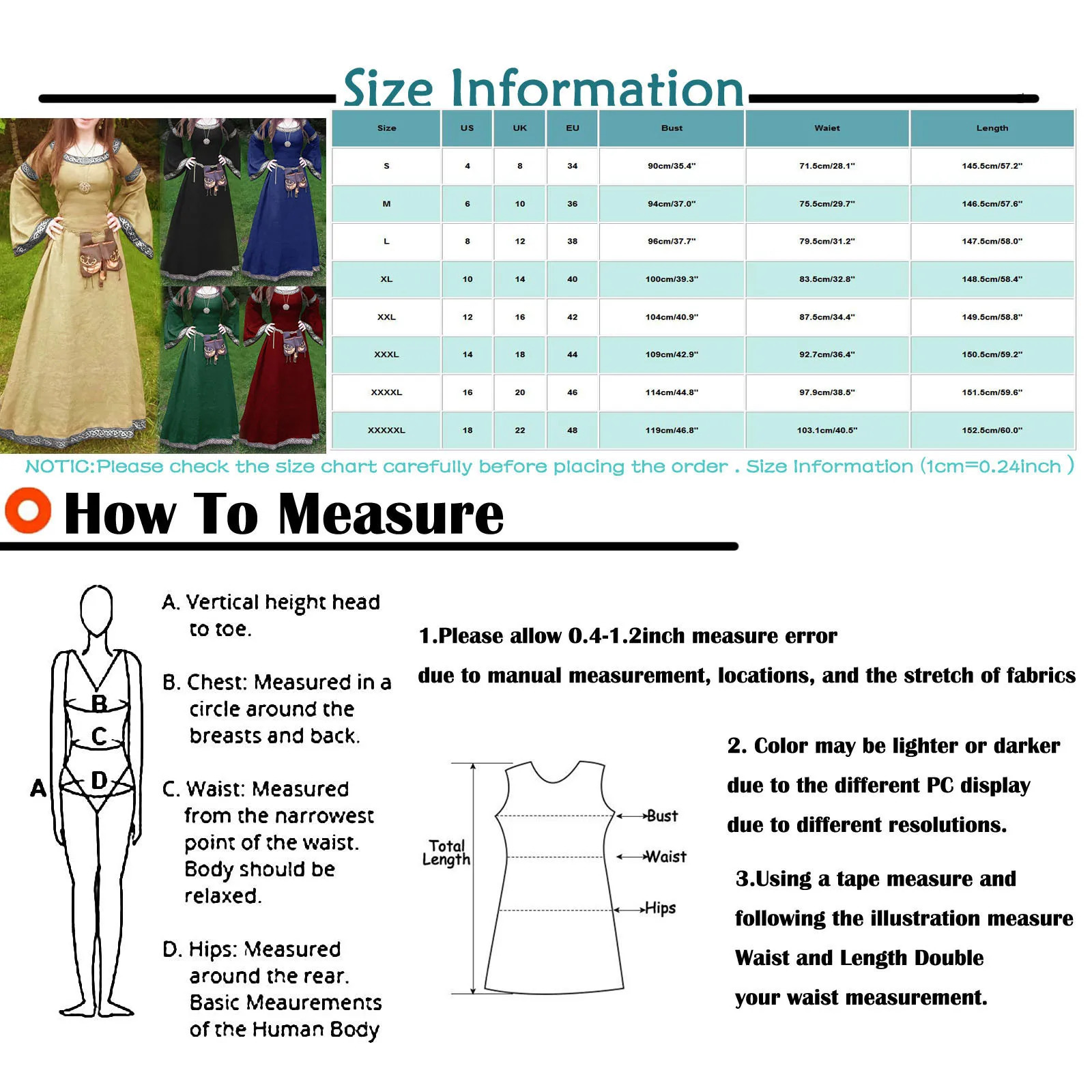 Medieval Gothic Cosplay Costumes For Women Halloween Carnival Party Performance Long Sleeve Middle Ages Renaissance Dresses 240228