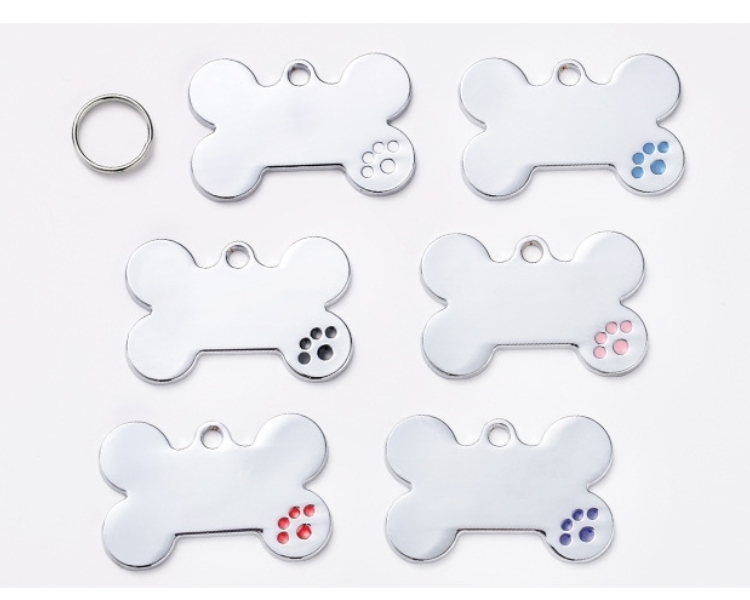 Personalized Tags Shiny Steel Free Engraving Kitten Puppy Anti-lost Collars Tag for Dog Cat Nameplate Pet Accessoires Bone Shape Pendant