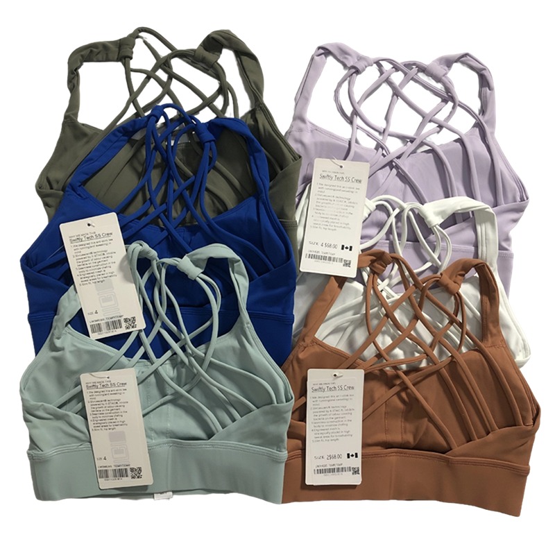 Cross Straps Bra Gym Fiess Beauty Back Bras Sexy Wear Women Push Up Padded Yoga Dance Sports Running Workout Tops Wireless Athletic Brassiere