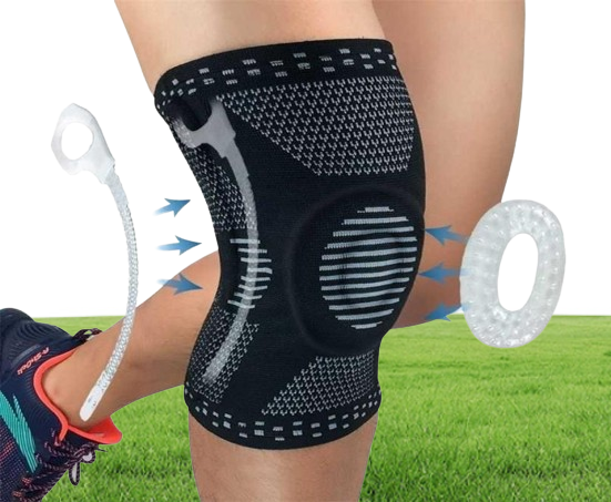 Professional Meniscus Tear Arthritis Sports Patella Knee Brace Compression Sleeve Elastic Knee Wraps with Gel Spring Support 22020