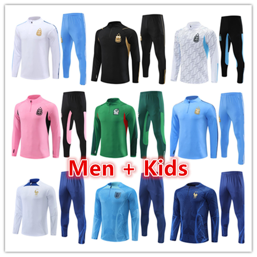22 23 24 mens kids soccer tracksuit jersey kit Soccer Sets 2023 2024 Argentina men football training suit tracksuits jacket chandal futbol survetement