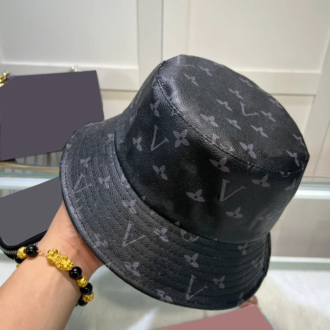 Mens Luxury Bucket Hats Designer Leather Hat For Women Fisherman Cap Casquette Beach Hats Sun Letters Fashion Flat Wide Brim Hat 243181BF