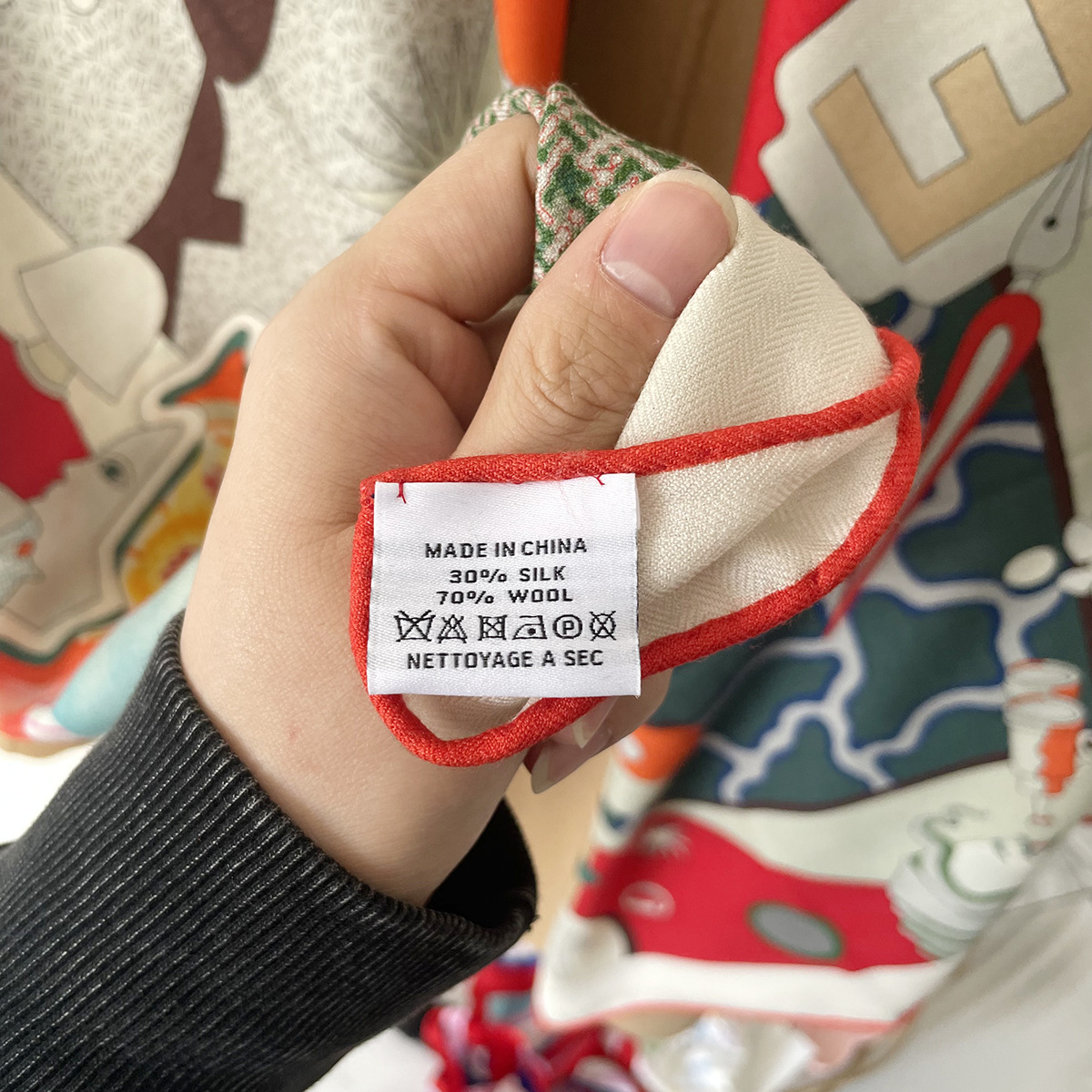 High-End Velvet Winter High-End Silk Wool Scarf Womens Cashmere Feel Warm Scarf Duplex Printing Girls High-End Scarf