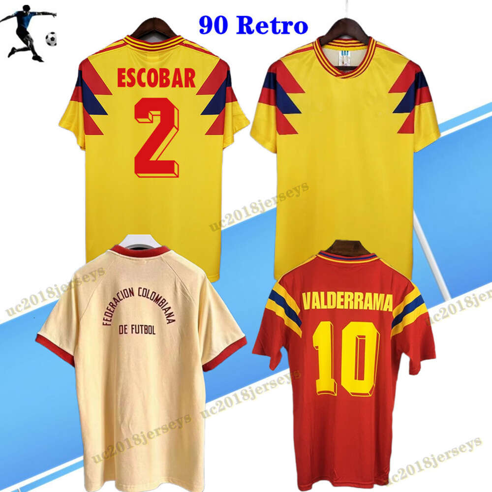Valderrama Retro Soccer Jersey 1990 Colombia Special Edition JAMES Football Shirt FALCAO Youth Child Camiseta retro casual T-shirt