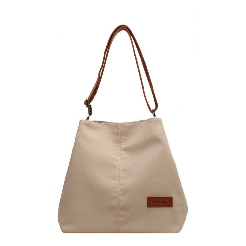Japanese and Korean Minimalist Canvas Shoulder Bag Women with Large Capacity Diagonal Cross Tote Bag Can Be Printed 240315