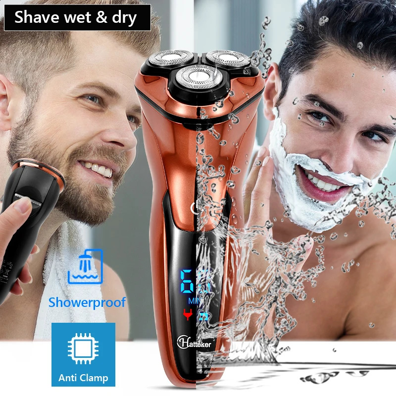 Powerful Cordless LCD Electric Shaver 3D Floating Wet Dry Beard Razor Rechargeable Shaving Machine For Men 240228