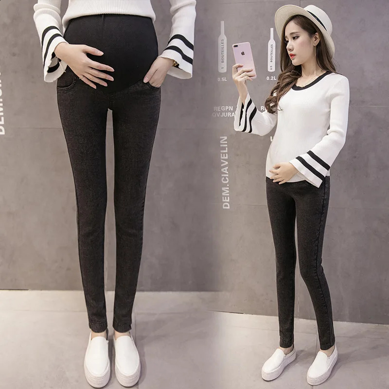 M-3XL Maternity Jeans for Pregnant Women Pregnant Pants Elastic Pregnancy Clothes Spring Slim Maternity Pant Plus Size 250206