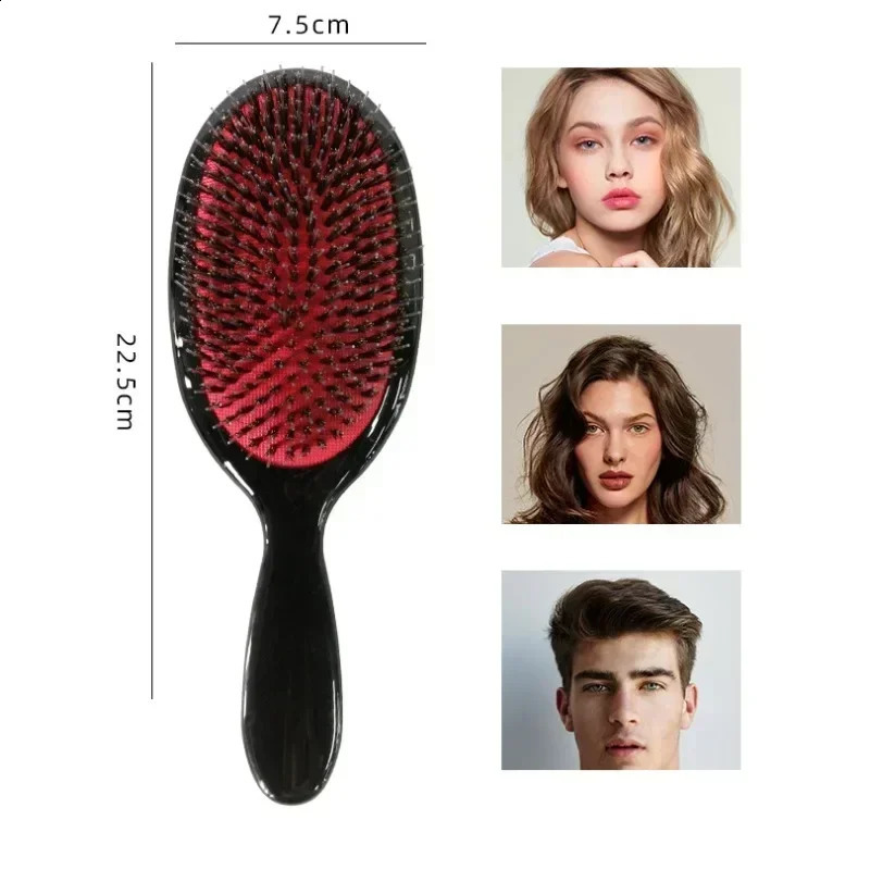 1Pc Boar Bristle Comb Professional Salon Hairdressing Tools Air Bag Massage Hair Brush for Hair Extensions Hair Comb 240314