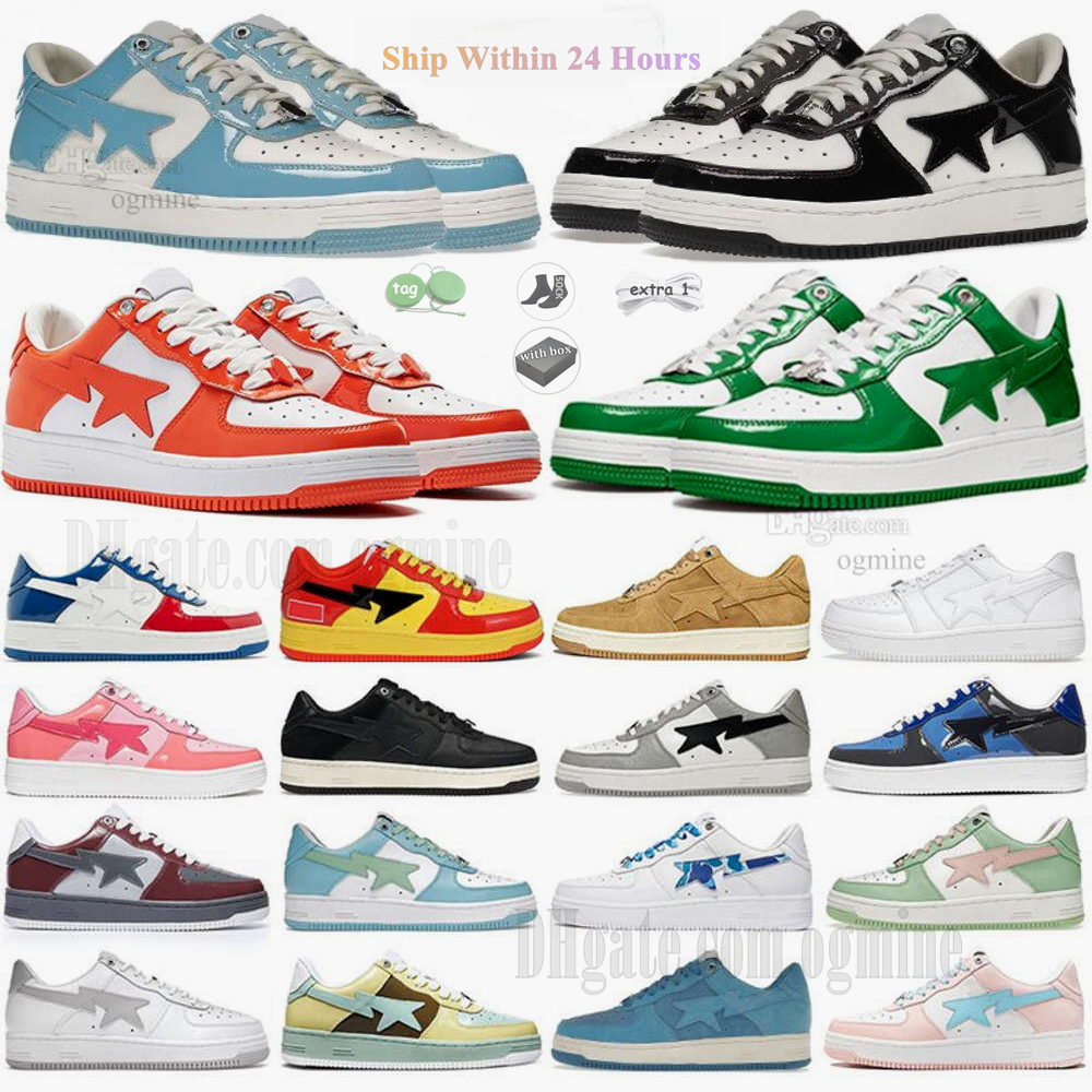dhgates for Men Women Low Designer Shoes High quality Sneakers Black Pink Orange Green Triple White Color a big bathing ape sk8 Combo Mens Trainers Casual Sports 36-47