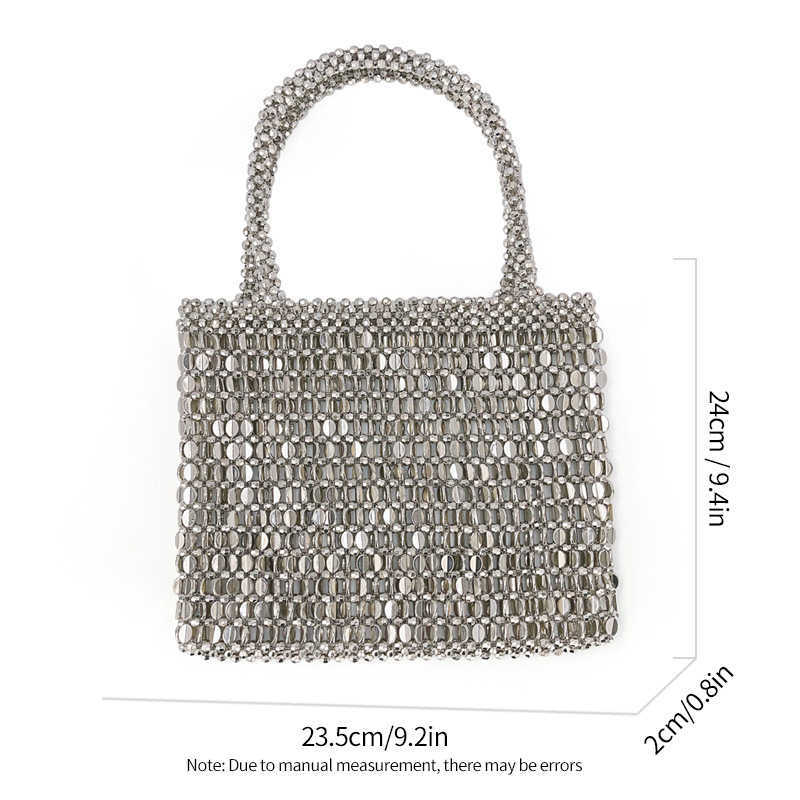 Shoulder Bags Fashionable and Personalized Metal Small Bag Hollowed Out Handbag Niche Design Handmade Women s Glittering Sequin Bag 240318