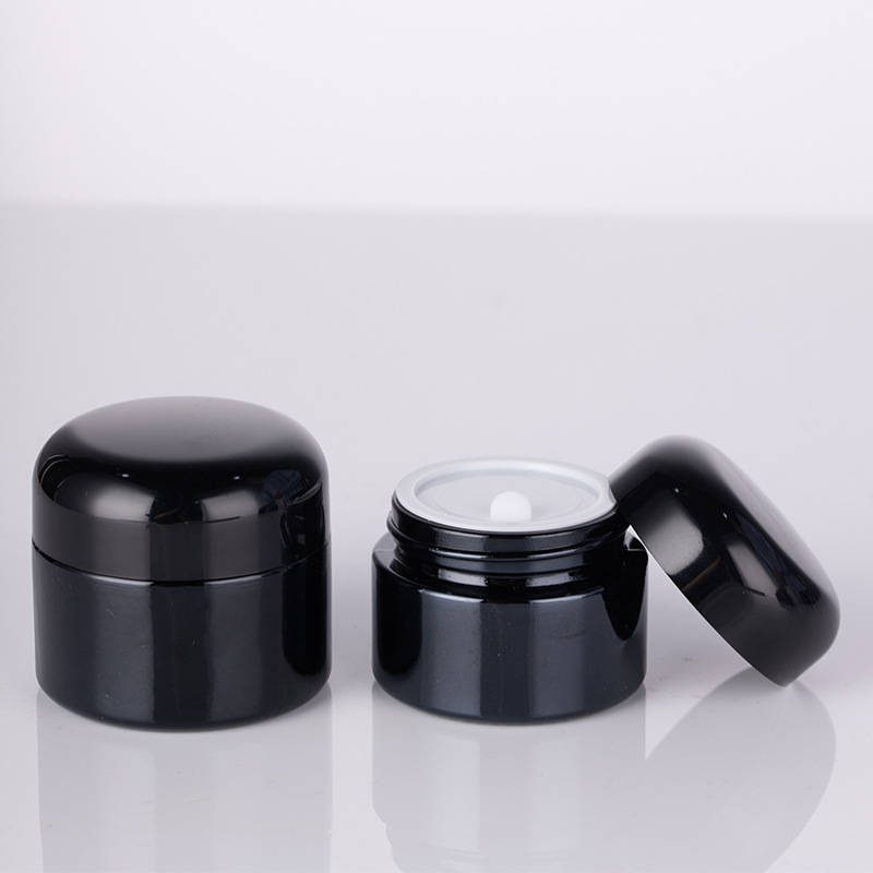 20/30/50g black cosmetics Glass jar, small container with lid, glass jar container, ointment, cosmetics bottle