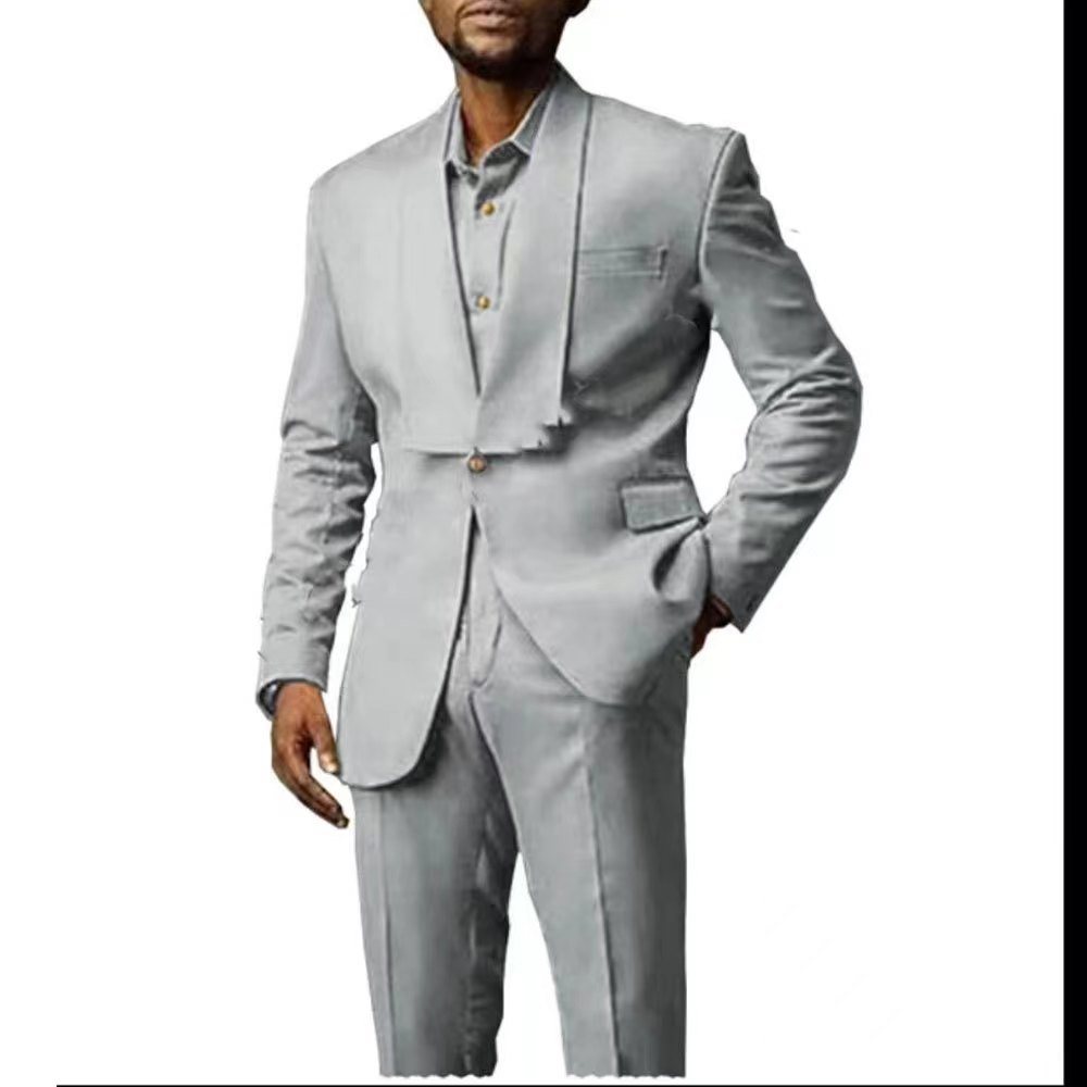 Men's Suits Blazers 2024 Slim Fit Wedding Suit For Men 2 Pieces Gold Fashion Business Elegant Italian Style Tailcoat BlazerPants Costume Homme 2