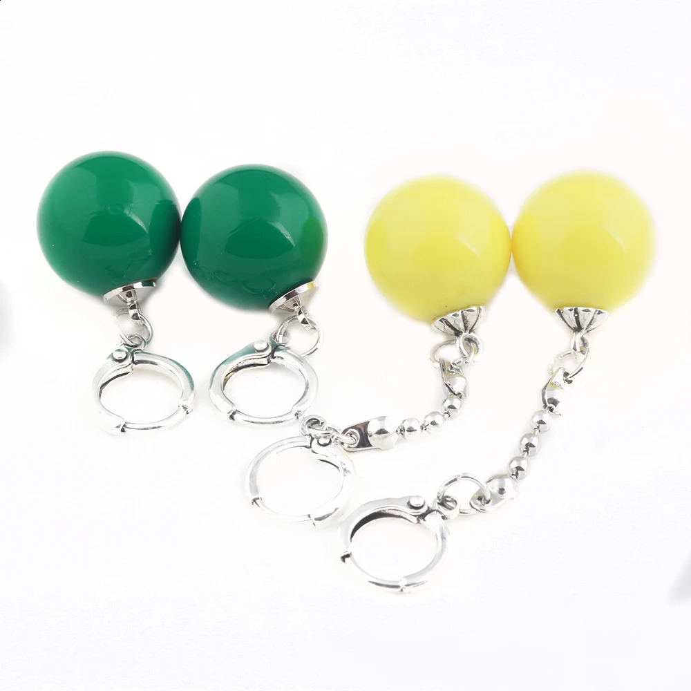 SG 20Pcs/Lot Z Potara Cosplay Charm Earrings Yellow And Green Round Women Girls Eardrop Earrings Jewelry 240311
