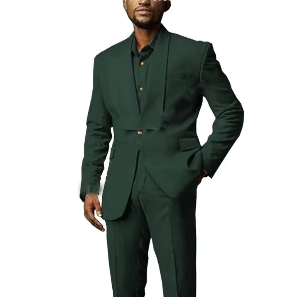 Men's Suits Blazers 2024 Slim Fit Wedding Suit For Men 2 Pieces Gold Fashion Business Elegant Italian Style Tailcoat BlazerPants Costume Homme 2