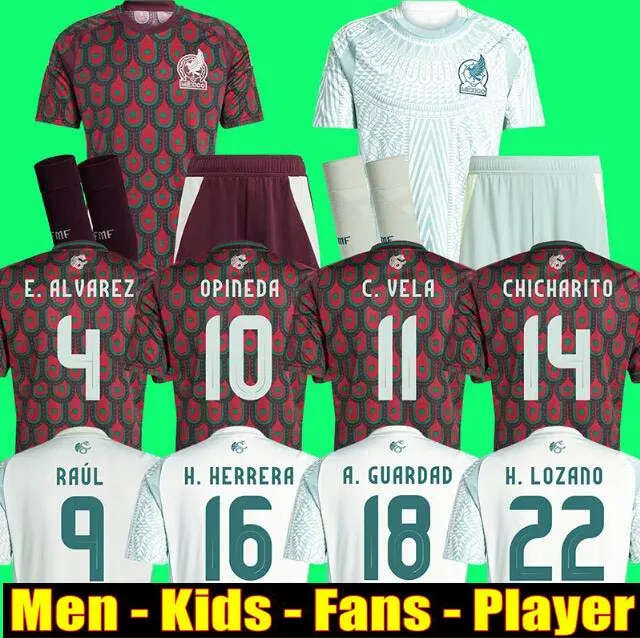Mexico Soccer Jerseys 2024 Copa America RAUL CHICHARITO LOZANO DOS SANTOS 24 25 H.LOZANO Men Kids Football Shirts Uniforms Fans Player Version