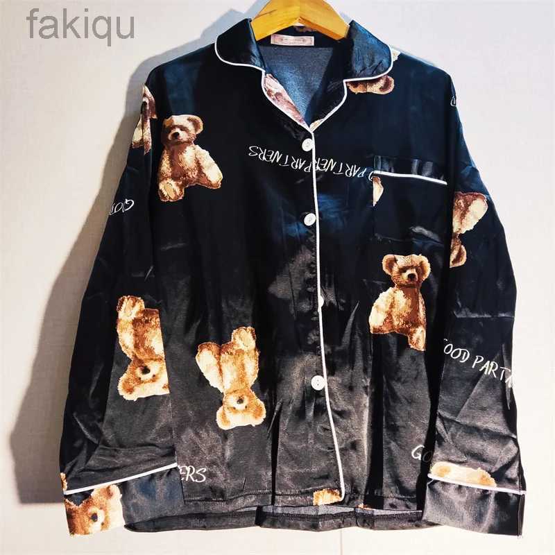 Sexy Pyjamas Pajamas Set - Sexy Stripe Shirts and Pants Silk Pyjama Big Size Homewear Cozy Spring Flower Print Sleepwear 24318