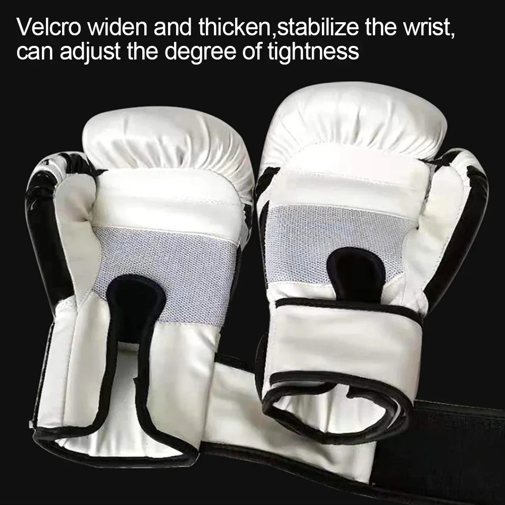 Muay Thai Competition Glove PU Leather Sponge Boxing Training Mitts Professional Breathable for Kids Children 240318