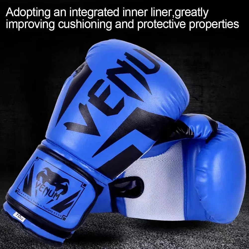 Muay Thai Competition Glove PU Leather Sponge Boxing Training Mitts Professional Breathable for Kids Children 240318