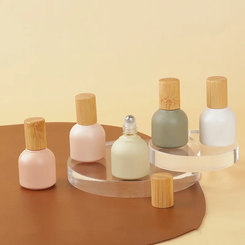 10ml Portable Essential Oil Bottle Morandi Glass Refillable Perfume Bottle Travel Roll On Essential Oil Roller Bottle