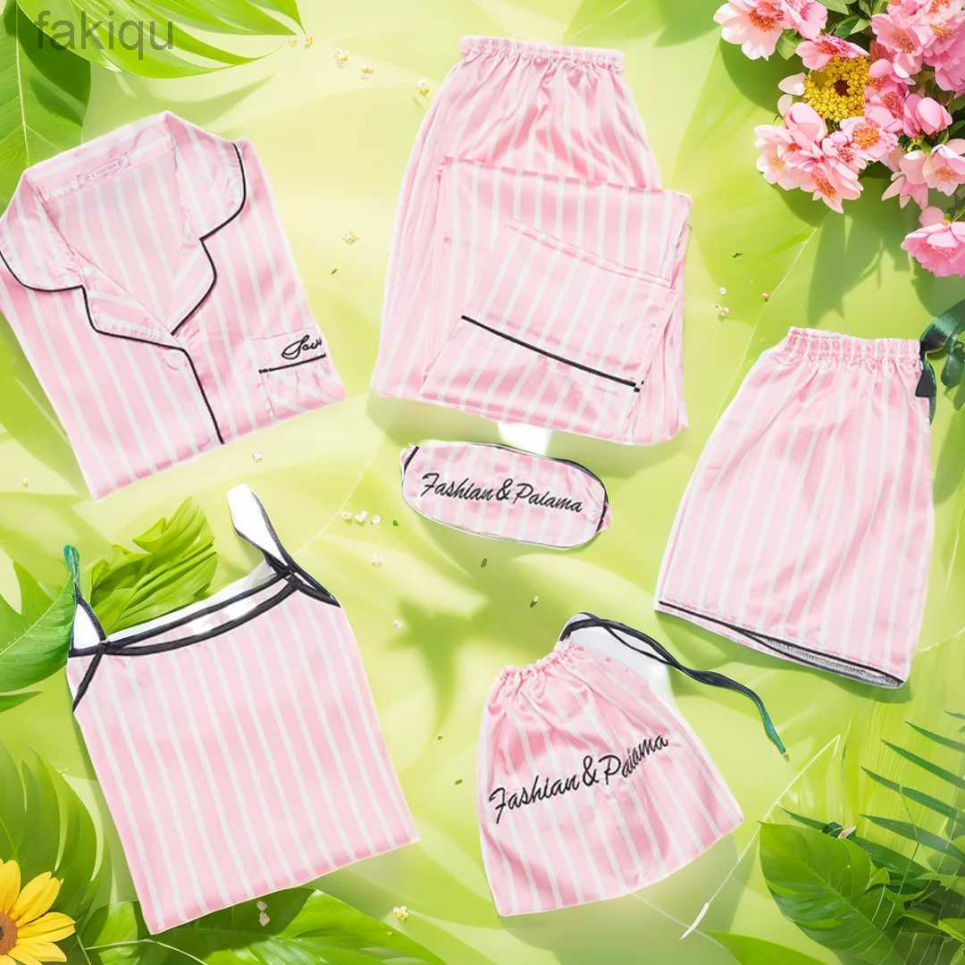 Sexy Pyjamas Pajamas Set - Sexy Stripe Shirts and Pants Silk Pyjama Big Size Homewear Cozy Spring Flower Print Sleepwear 24318