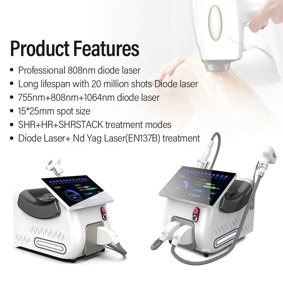 Pico Laser Diode Laser Machine 500W 808 nm Nd Yag Hair Removal Tatoo Remove Therapy Skin Rejuvenation Machine