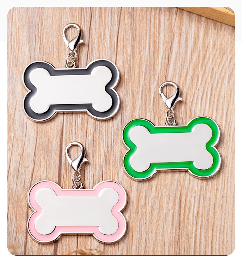 Personalized Tags Shiny Steel Free Engraving Kitten Puppy Anti-lost Collars Tag for Dog Cat Nameplate Pet Accessoires Bone Shape Pendant