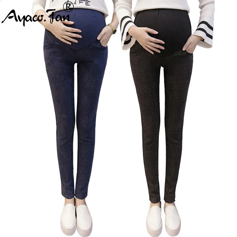 M-3XL Maternity Jeans for Pregnant Women Pregnant Pants Elastic Pregnancy Clothes Spring Slim Maternity Pant Plus Size 250206