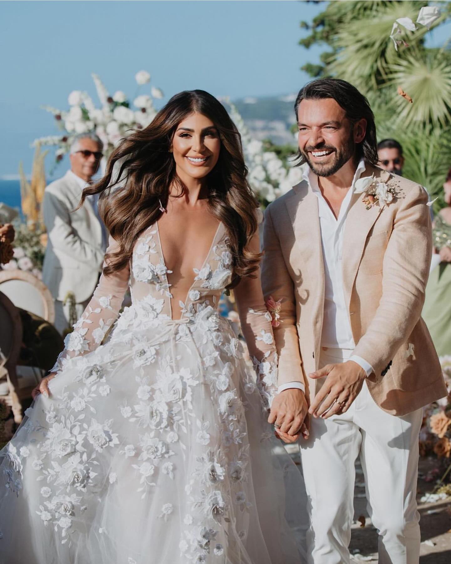 Berta A Line Dress For Bride V Neck Fulllace Boho Wedding Dresses Vestidos Novia Long Sleeves Lacefull Backless Country Robe De Mariage 0515