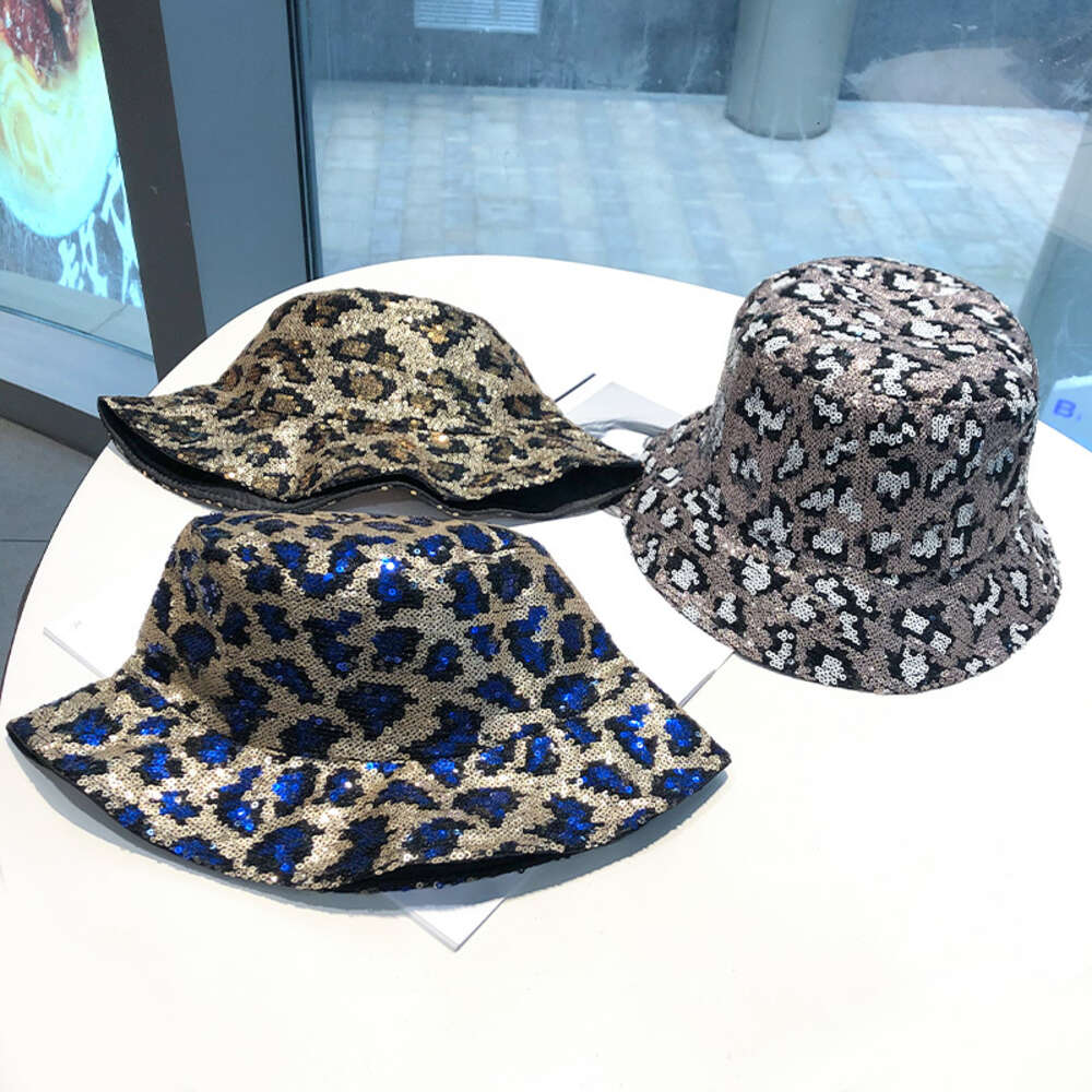 2023 New Leopard Print Bucket Reversible Fisherman Outdoor Travel Panama Hat Sun Cap Hats for Men and Women