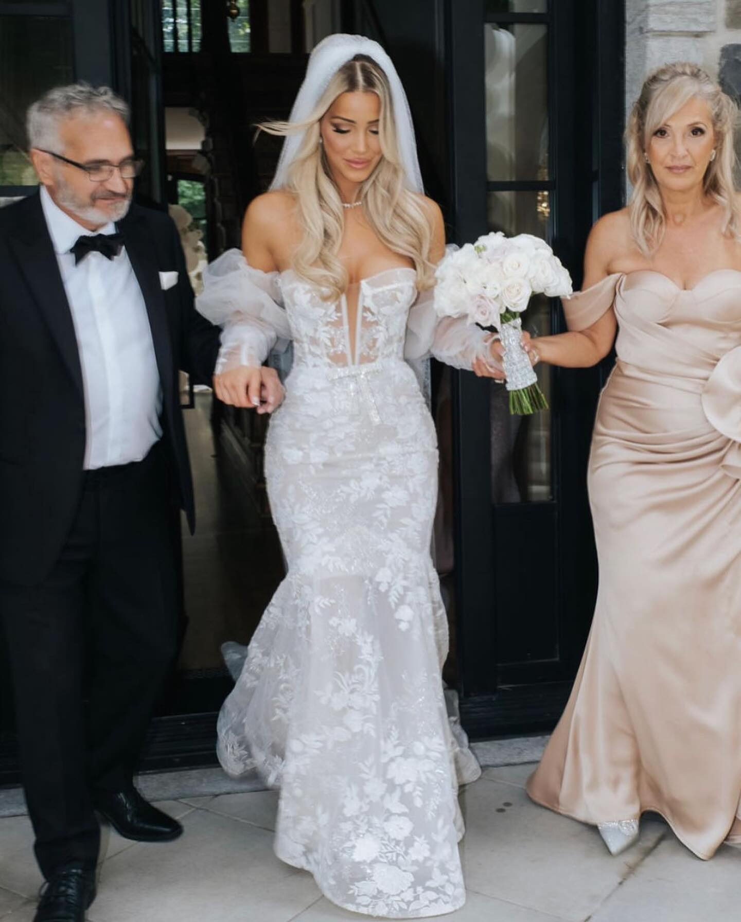 Dress Berta Mermaid For Bride Strapless Puffy Sleeves Fulllace Boho Wedding Dresses Bridal Gowns Sweep Train Illusion Backless Robe De Mariage es