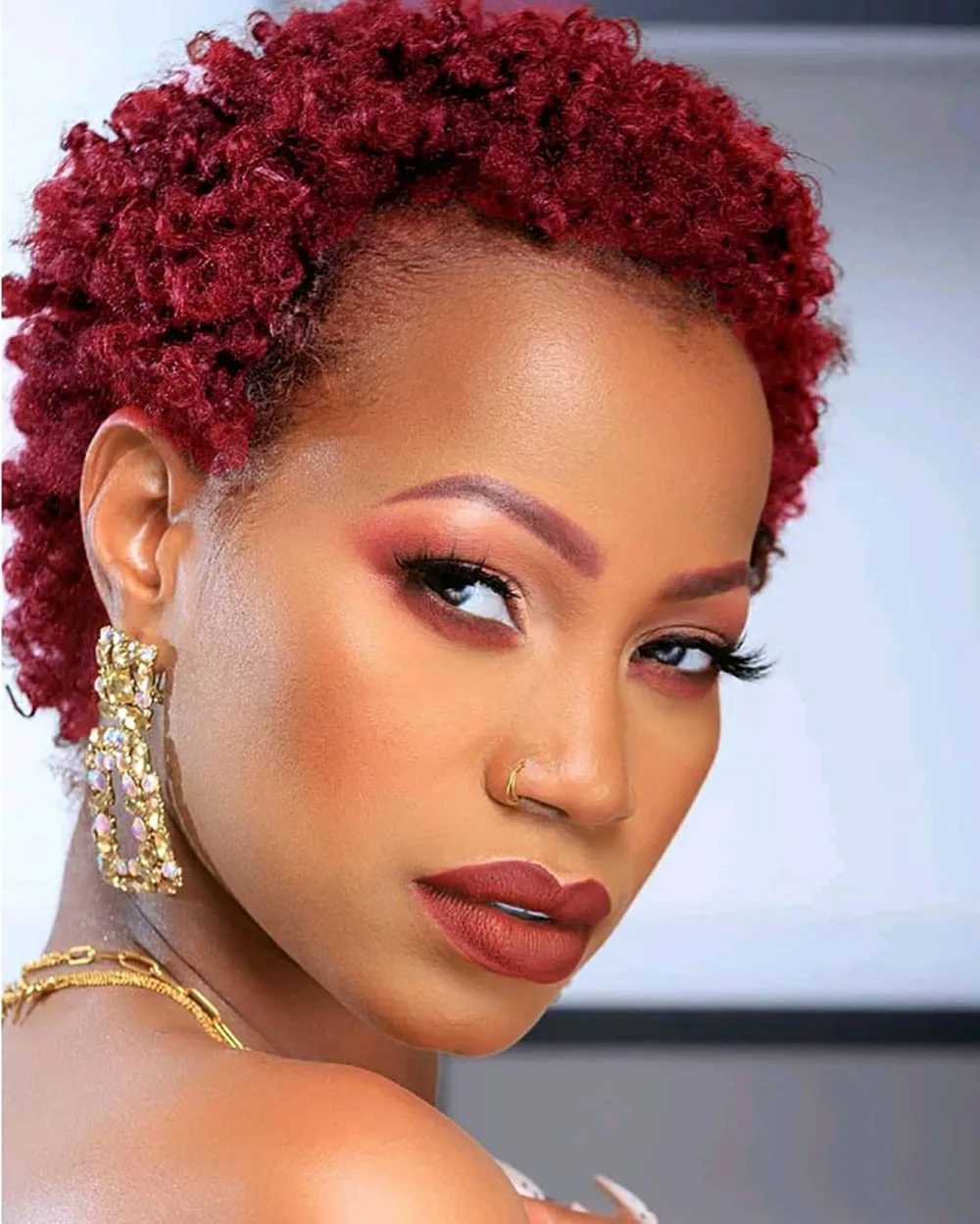 Nicelatus Short Pixie Kinky Synthetic Black Hairstyles Ombre Wig Afro Curly Wigs For Women 240328 240327