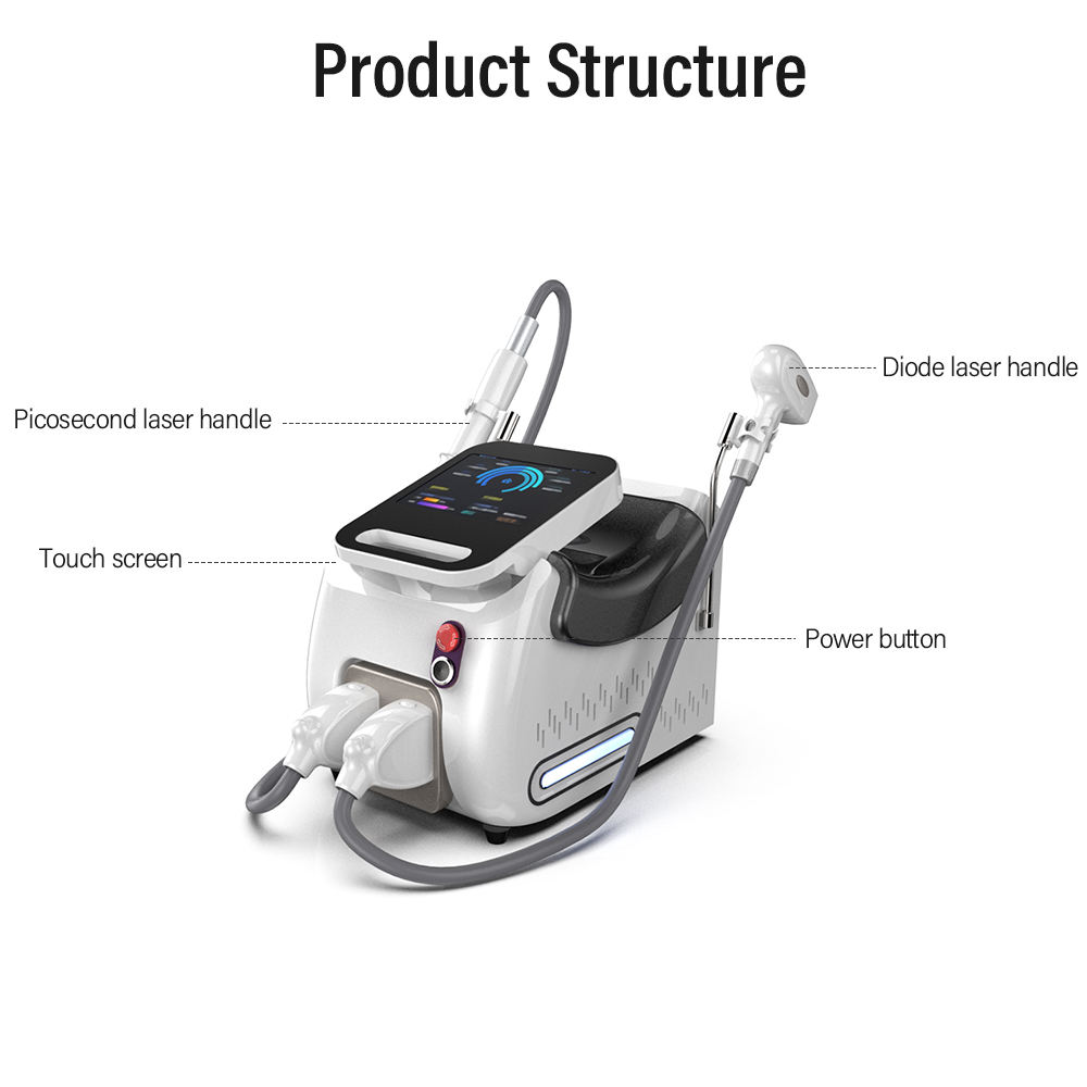 2024 2in1 Portable Diode Laser Hair Removal Tattoo Removal Machine Laser