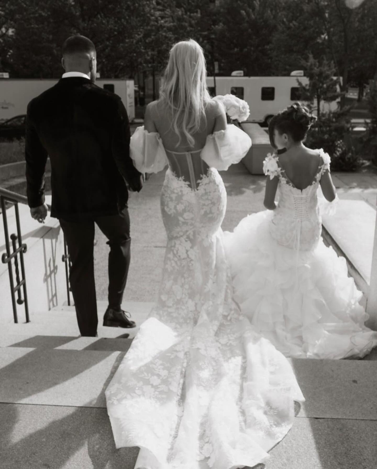 Dress Berta Mermaid For Bride Strapless Puffy Sleeves Fulllace Boho Wedding Dresses Bridal Gowns Sweep Train Illusion Backless Robe De Mariage es