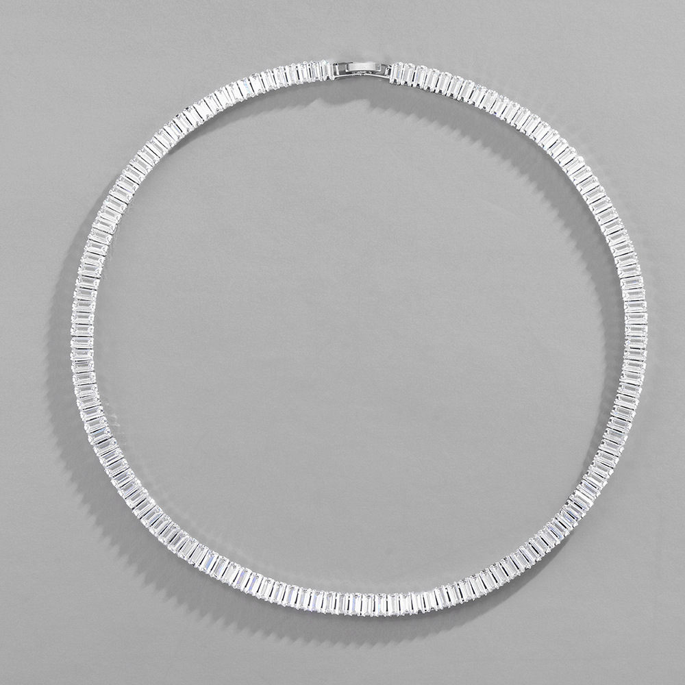 Women Men Necklace 6mm Tennis Dia Iced Out Bg Zircon Moissanite Stone Necklaces Choker Collar Hip Hop Jewelry