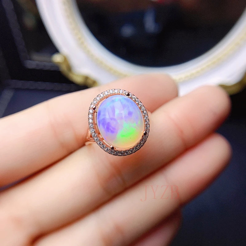 100 natural Opal Ring 3 CT Sterling Silver 925 Womens Sparkling gemstone Anniversary Party Classic Fine Jewelry gift 240315