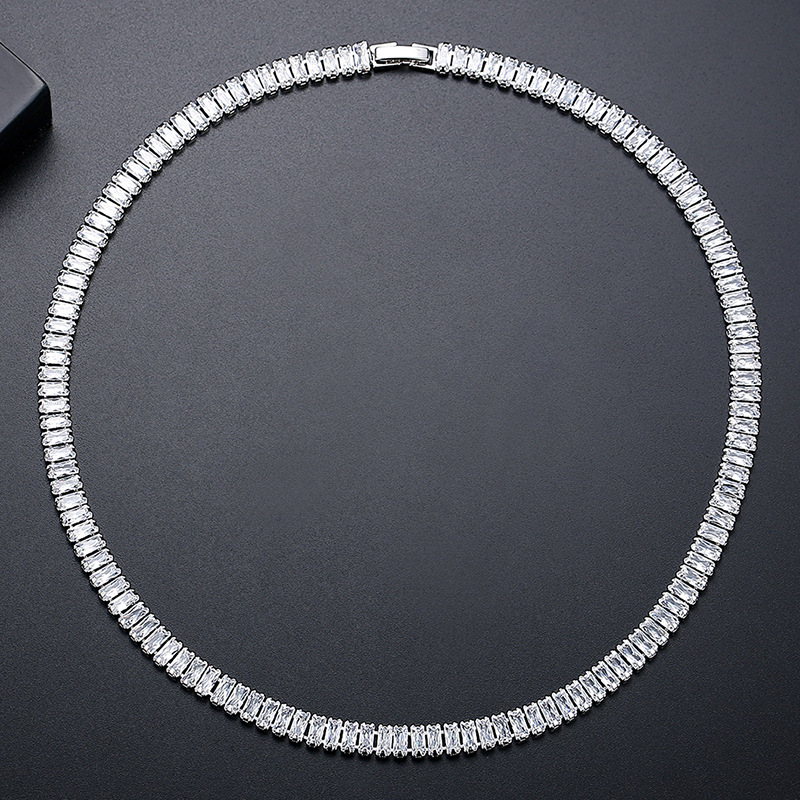 Women Men Necklace 6mm Tennis Dia Iced Out Bg Zircon Moissanite Stone Necklaces Choker Collar Hip Hop Jewelry